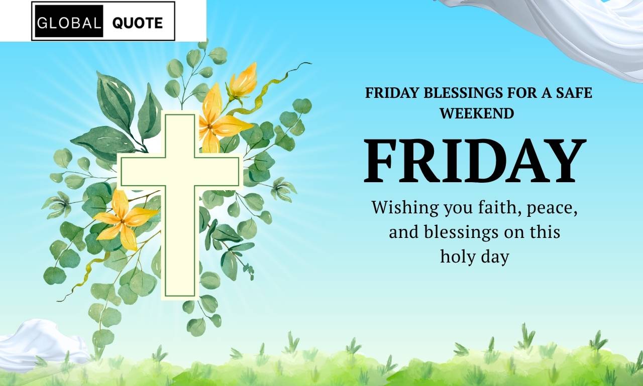 friday blessings for a safe weekend with peaceful sunset, calm ocean, and open Bible symbolizing faith, protection, and relaxation