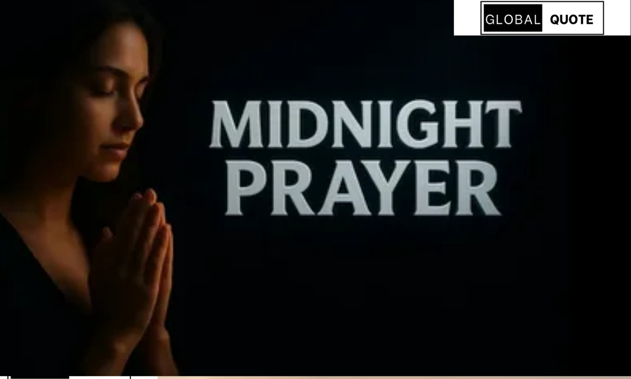 midnight prayer points for mercy with person praying at night beside open Bible and candlelight symbolizing faith, hope, and divine guidance